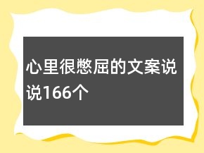 心里很憋屈的文案说说166个