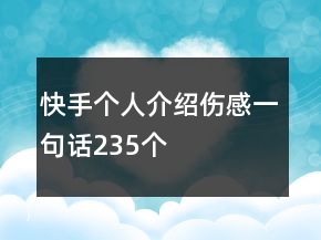 快手个人介绍伤感一句话235个
