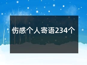 伤感个人寄语234个