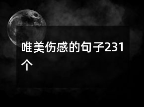 唯美伤感的句子231个