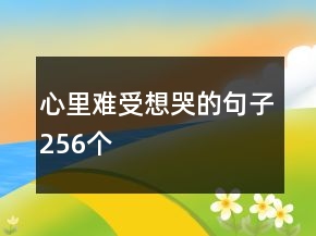 心里难受想哭的句子256个