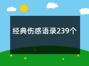 经典伤感语录239个