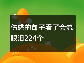伤感的句子看了会流眼泪224个