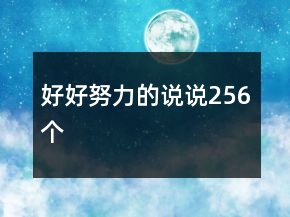 好好努力的说说256个