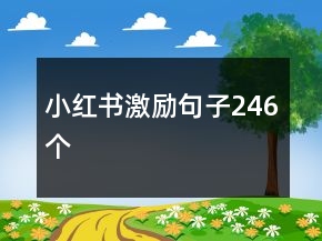 小红书激励句子246个