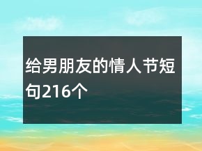 给男朋友的情人节短句216个