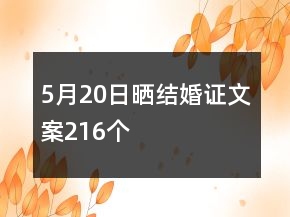 5月20日晒结婚证文案216个