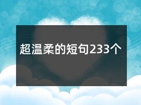 超温柔的短句233个