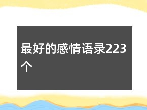 最好的感情语录223个