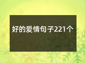 好的爱情句子221个