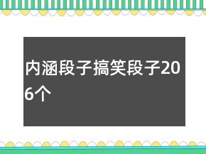 内涵段子搞笑段子206个