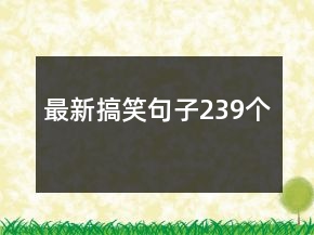 最新搞笑句子239个