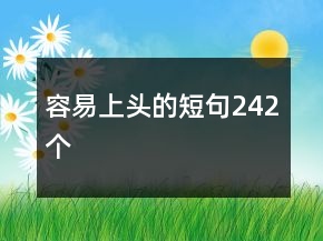 容易上头的短句242个