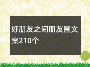 好朋友之间朋友圈文案210个
