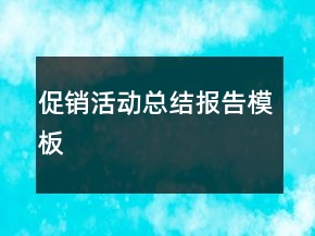 促销活动总结报告模板