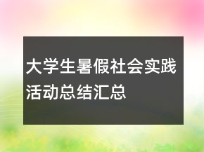 大学生暑假社会实践活动总结汇总