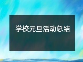学校元旦活动总结