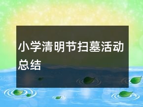 小学清明节扫墓活动总结