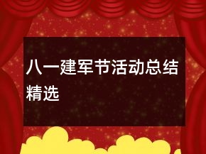 八一建军节活动总结精选