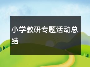 小学教研专题活动总结