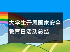 大学生开展国家安全教育日活动总结