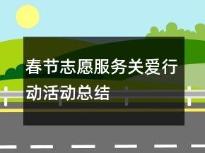春节志愿服务关爱行动活动总结