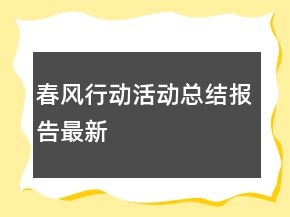 春风行动活动总结报告最新