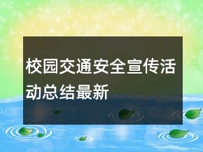 校园交通安全宣传活动总结最新