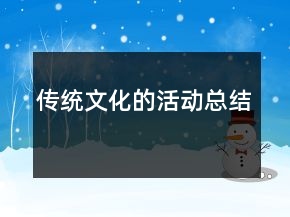 传统文化的活动总结