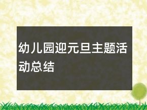 幼儿园迎元旦主题活动总结