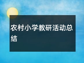 农村小学教研活动总结