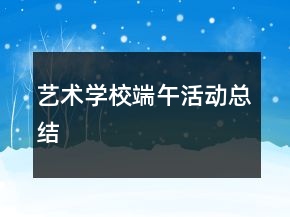 艺术学校端午活动总结