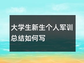 大学生新生个人军训总结如何写