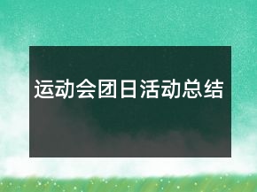 运动会团日活动总结
