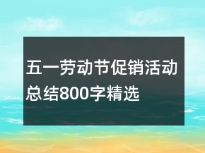五一劳动节促销活动总结800字精选