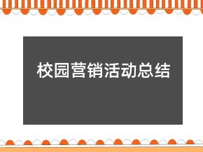 校园营销活动总结