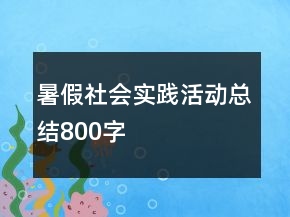 暑假社会实践活动总结800字