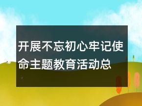 开展不忘初心牢记使命主题教育活动总结精选