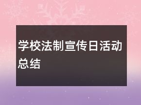 学校法制宣传日活动总结
