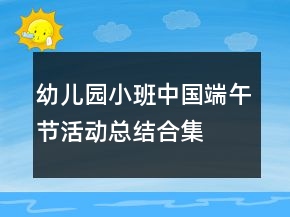 幼儿园小班中国端午节活动总结合集