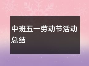 中班五一劳动节活动总结