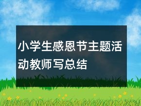 小学生感恩节主题活动教师写总结