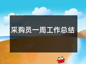 采购员一周工作总结