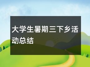 大学生暑期三下乡活动总结