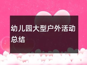 幼儿园大型户外活动总结