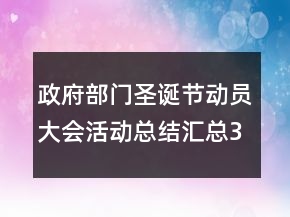 政府部门圣诞节动员大会活动总结汇总3分钟