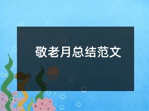 敬老月总结范文