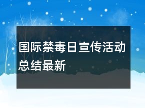 国际禁毒日宣传活动总结最新