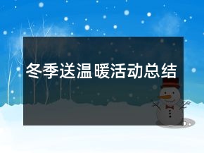 冬季送温暖活动总结