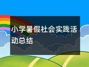 小学暑假社会实践活动总结